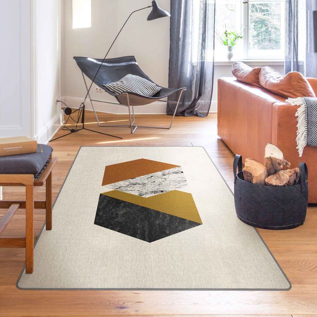Moderner Teppich Geometrische Hexagone