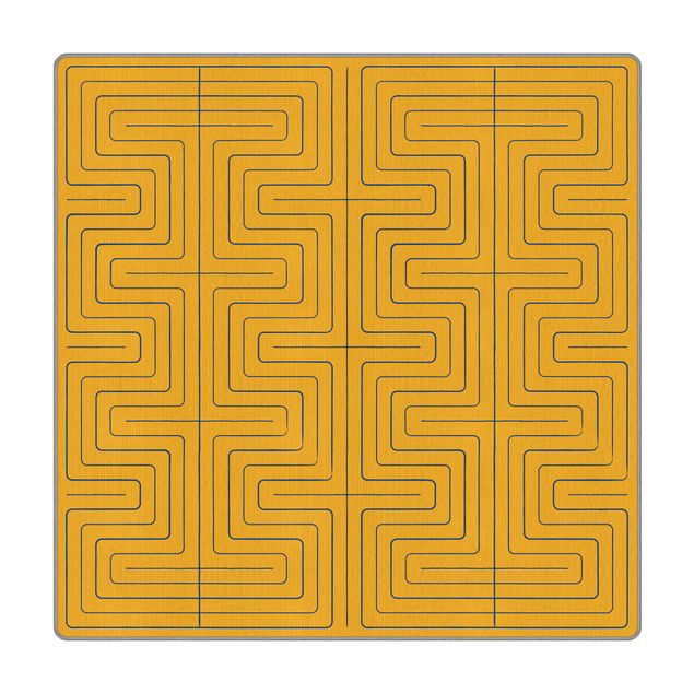 Teppich - Geometrische Wellen gelb