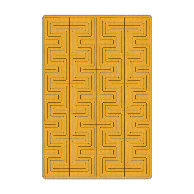 Teppich - Geometrische Wellen gelb