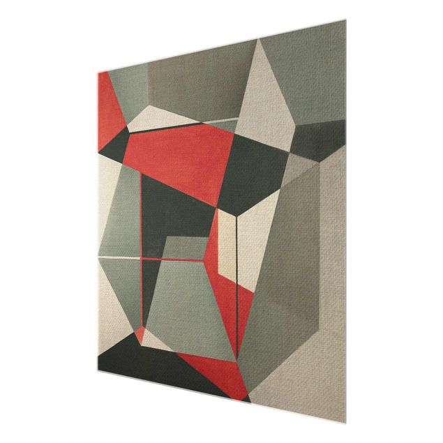 Glasbild - Geometrischer Fuchs - Quadrat