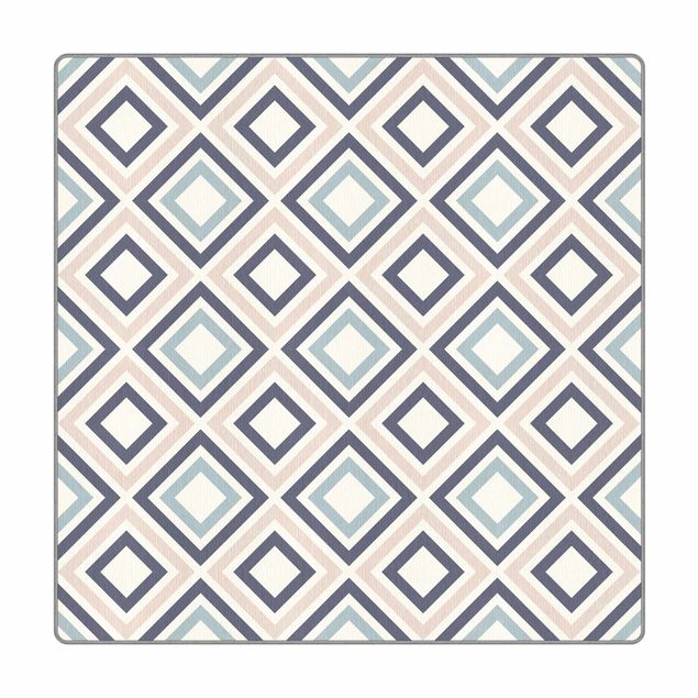 Teppich - Geometrisches Muster aus gerahmten Quadraten