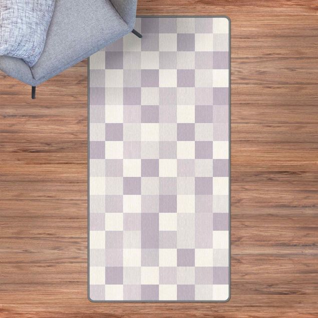 Teppich lila Geometrisches Muster Mosaik Flieder