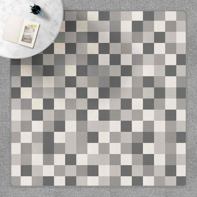 Große Teppiche Geometrisches Muster Mosaik Grau