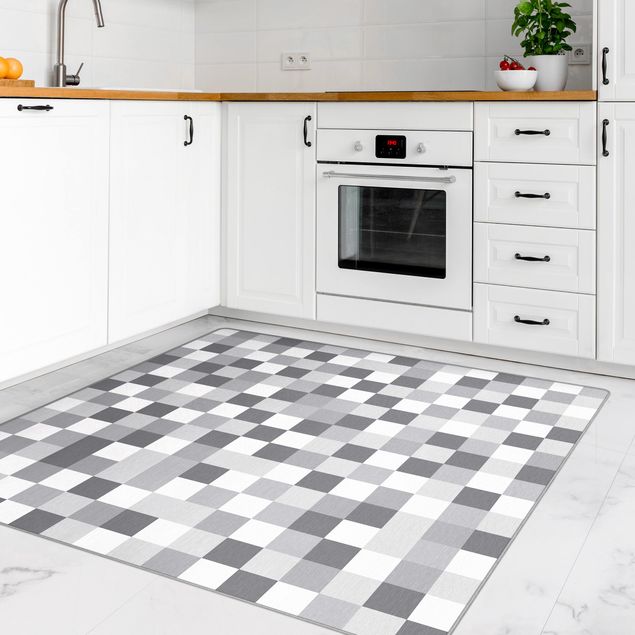Moderne Teppiche Geometrisches Muster Mosaik Grau