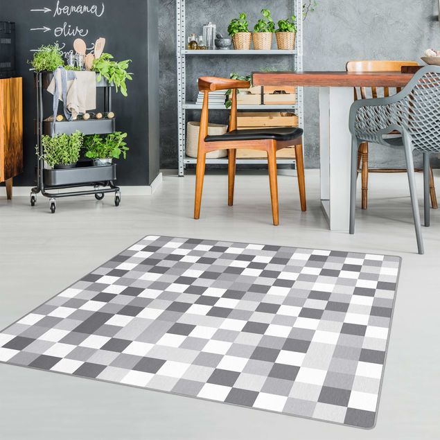 Teppich - Geometrisches Muster Mosaik Grau