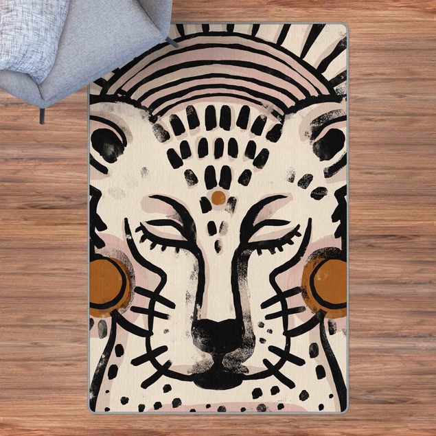 Große Teppiche Gepard mit Perlenohrringen Illustration
