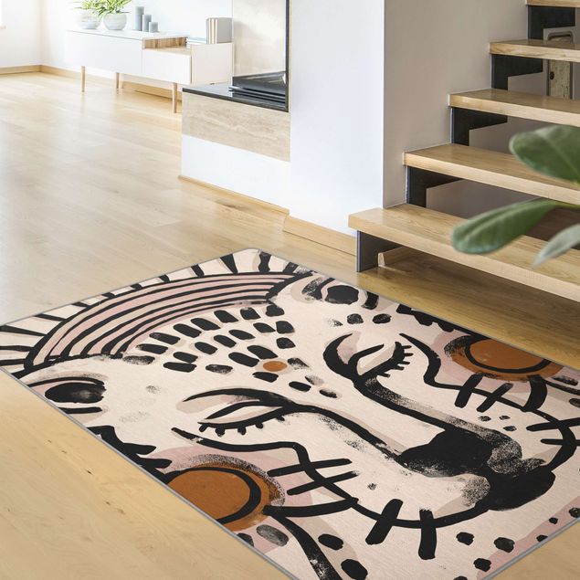 Teppich - Gepard mit Perlenohrringen Illustration
