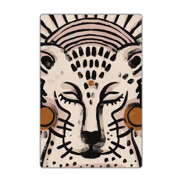Teppich - Gepard mit Perlenohrringen Illustration