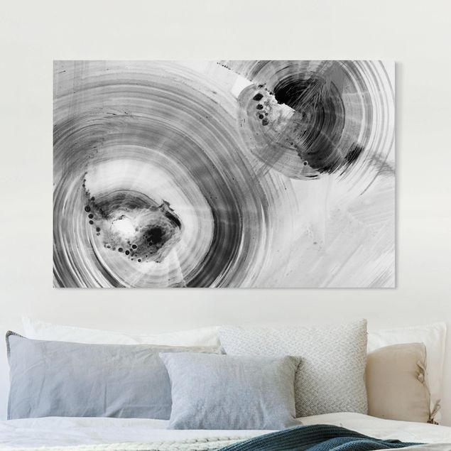 Leinwandbilder abstrakt Geschwungene Kreise Schwarz Weiß