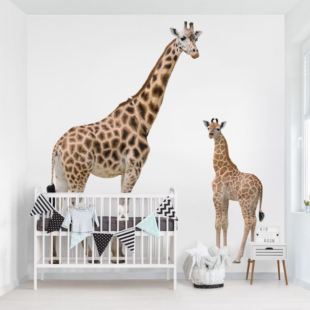 Fototapete Tiere Giraffe Mutter und Kind