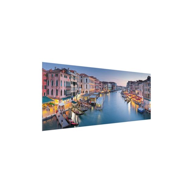 Bilder auf Glas Abendstimmung auf Canal Grande in Venedig
