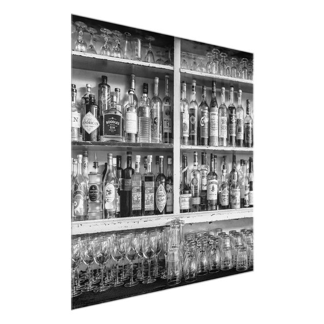 Bilder auf Glas Bar Schwarz Weiß