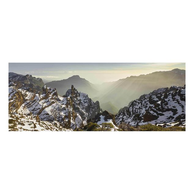Glas Wandbilder Berge in La Palma