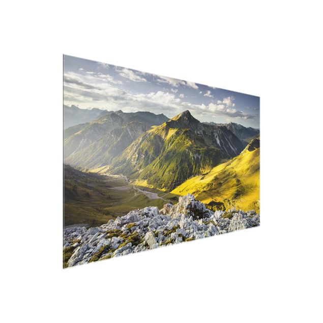 Wandbilder Berge und Tal der Lechtaler Alpen in Tirol