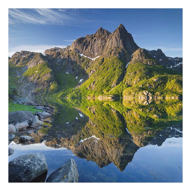 Bilder Berglandschaft mit Wasserspiegelung in Norwegen