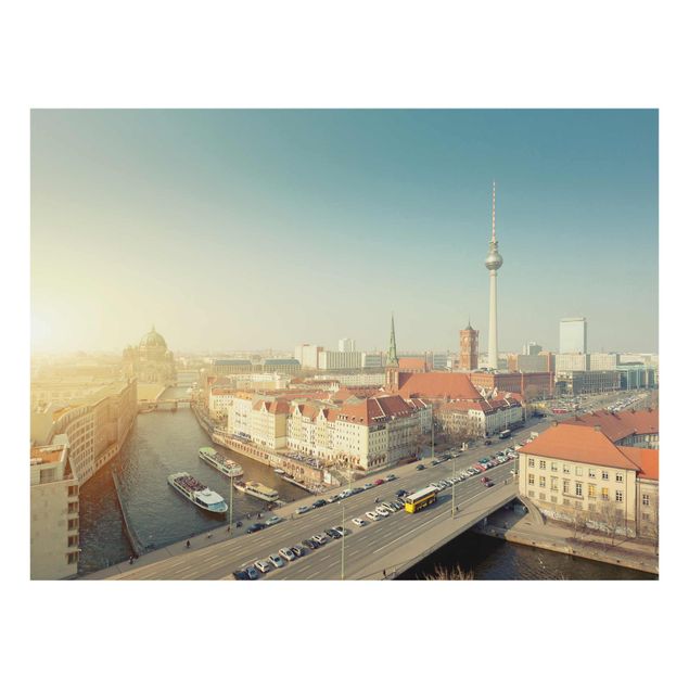 Glasbild - Berlin am Morgen - Quer 4:3