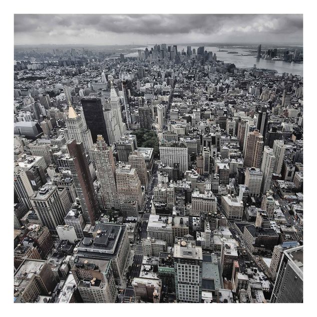 Glasbild - Blick über Manhattan - Quadrat 1:1