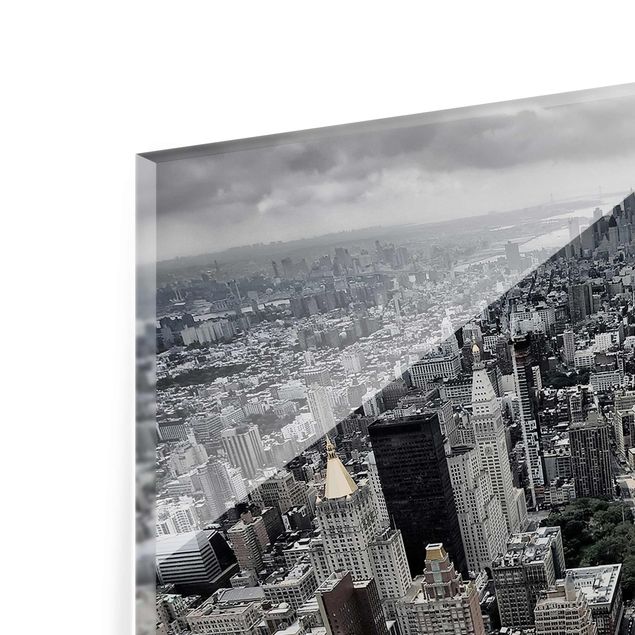 Glasbild - Blick über Manhattan - Quadrat 1:1