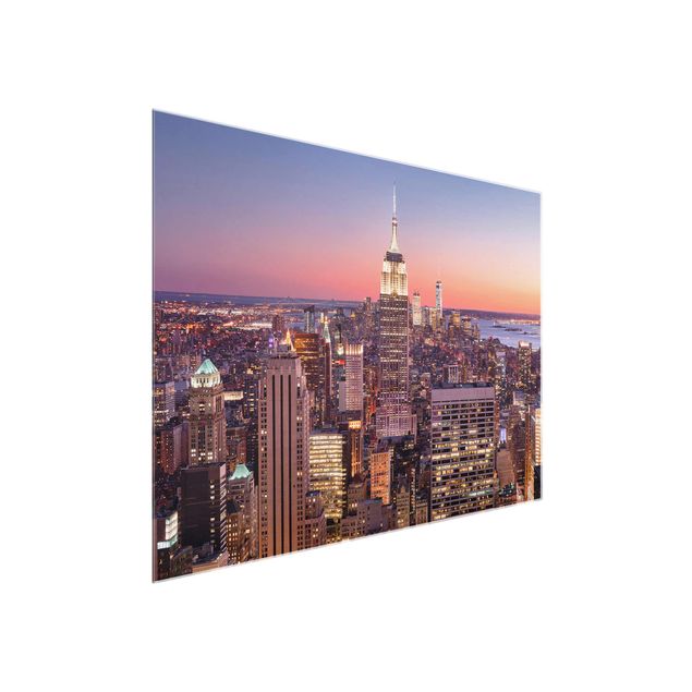 schöne Bilder Sonnenuntergang Manhattan New York City