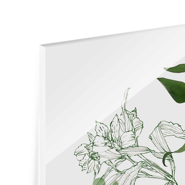 Glasbild - Botanisches Aquarell - Lilie - Hochformat 3:2