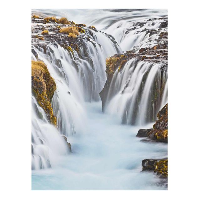 Glasbilder Brúarfoss Wasserfall in Island