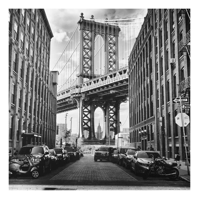 Bilder auf Glas Manhattan Bridge in America