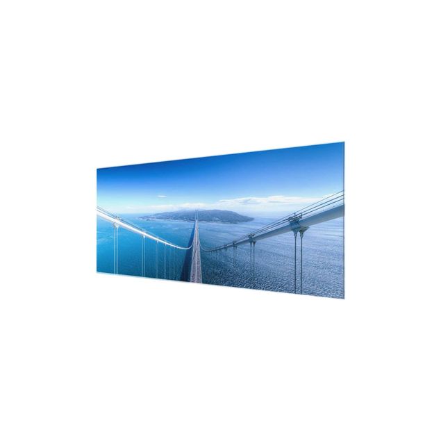 Glasbild - Brücke zur Insel - Panorama