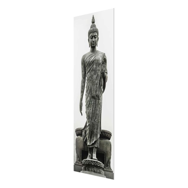 Glasbild - Buddha Statue - Panorama Hoch