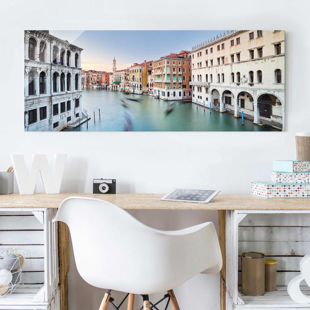 XXL Glasbilder Canale Grande Blick von der Rialtobrücke Venedig