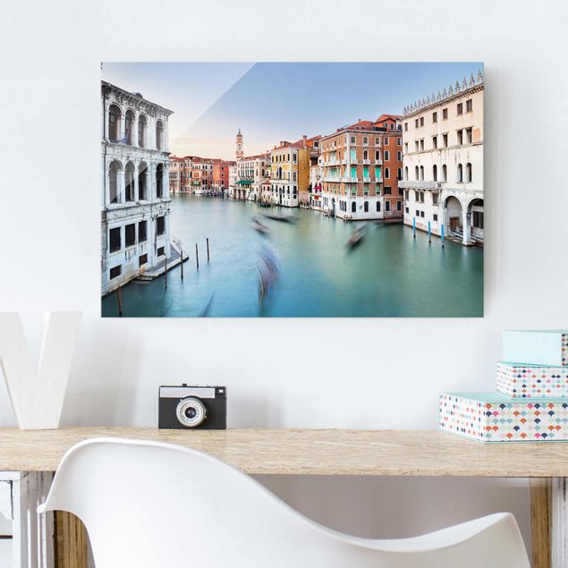 Glasbilder XXL Canale Grande Blick von der Rialtobrücke Venedig