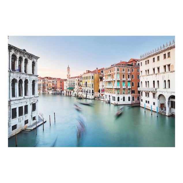 Glasbilder Canale Grande Blick von der Rialtobrücke Venedig