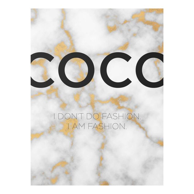 Glasbild - Coco - I don't do fashion - Hochformat 4:3