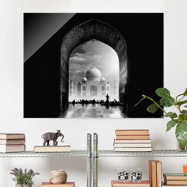 Glas Wandbilder XXL Das Tor zum Taj Mahal