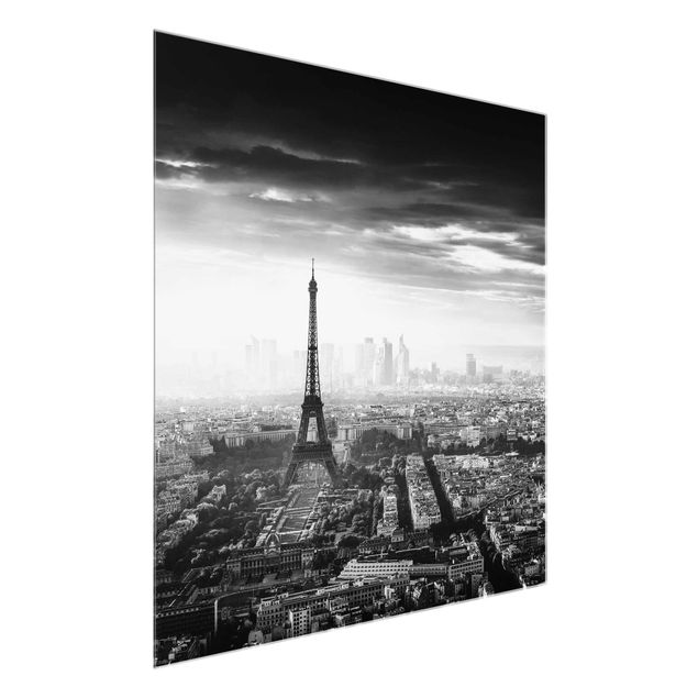 Bilder Der Eiffelturm von Oben Schwarz-weiß