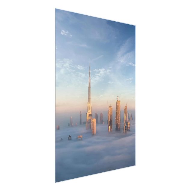 Bilder auf Glas Dubai über den Wolken