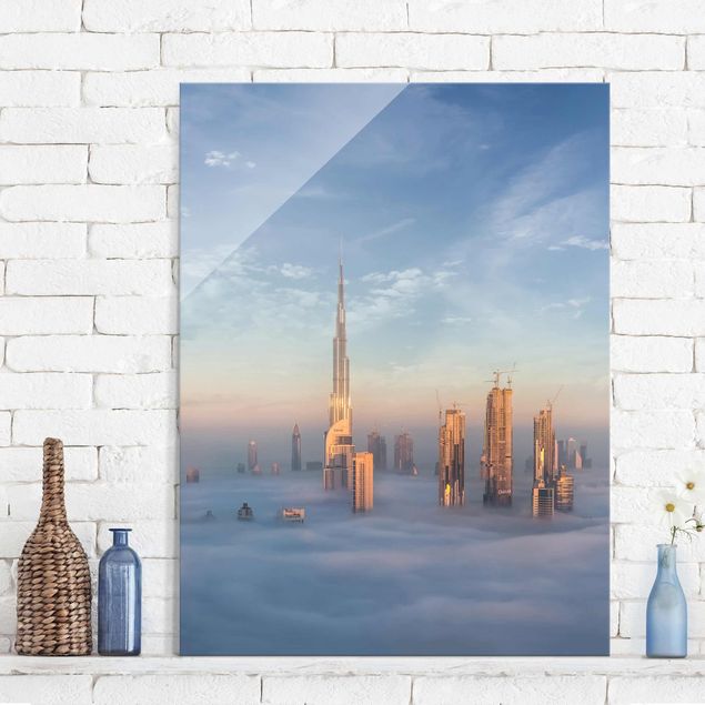 XXL Glasbilder Dubai über den Wolken