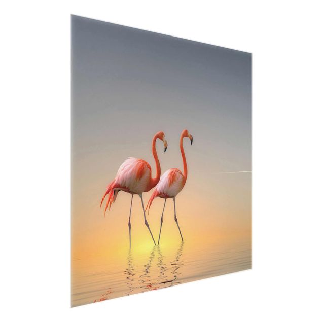 Wandbilder Flamingo Love