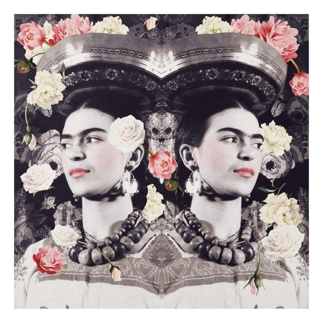 Bilder auf Glas Frida Kahlo - Blumenflut