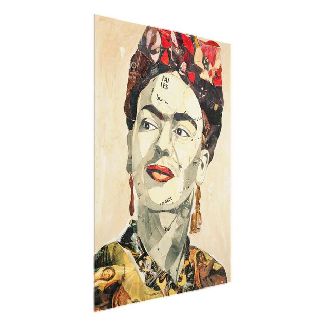 Glasbilder XXL Frida Kahlo - Collage No.2