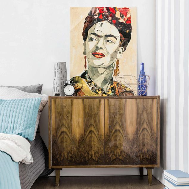 Glasbild - Frida Kahlo - Collage No.2 - Hochformat 3:4