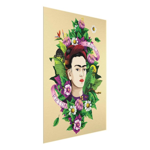 Frida Kahlo Gemälde Frida Kahlo - Frida, Äffchen und Papagei