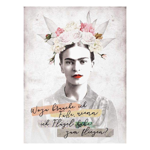 Glas Wandbilder Frida Kahlo - Zitat
