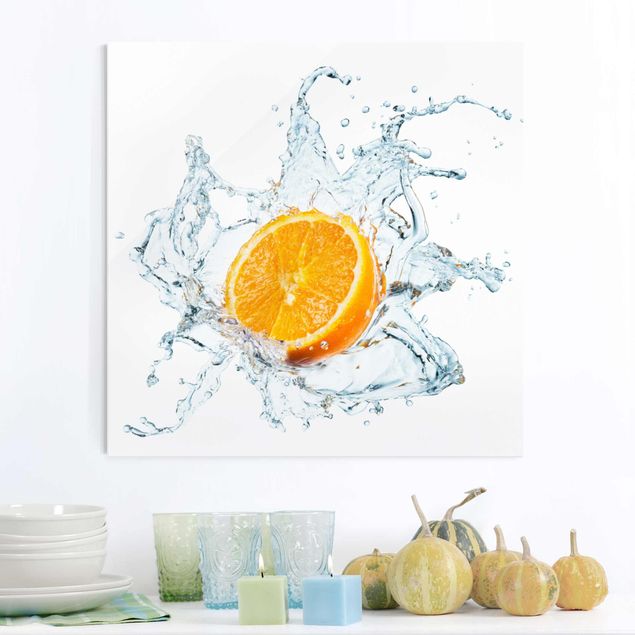 Glas Wandbilder Frische Orange