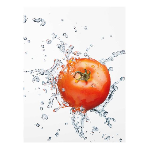 Glasbild Küche - Frische Tomate - Hoch 3:4