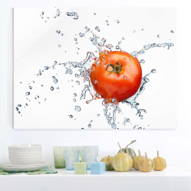 Glas Wandbilder XXL Frische Tomate