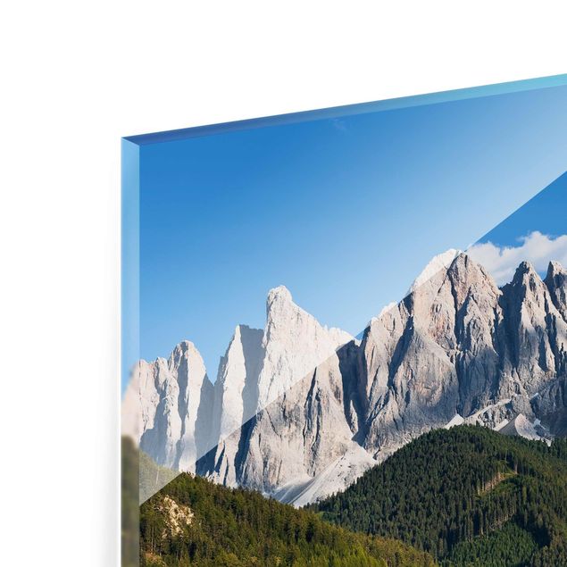 Glasbild - Geislerspitzen in Südtirol - Quadrat 1:1