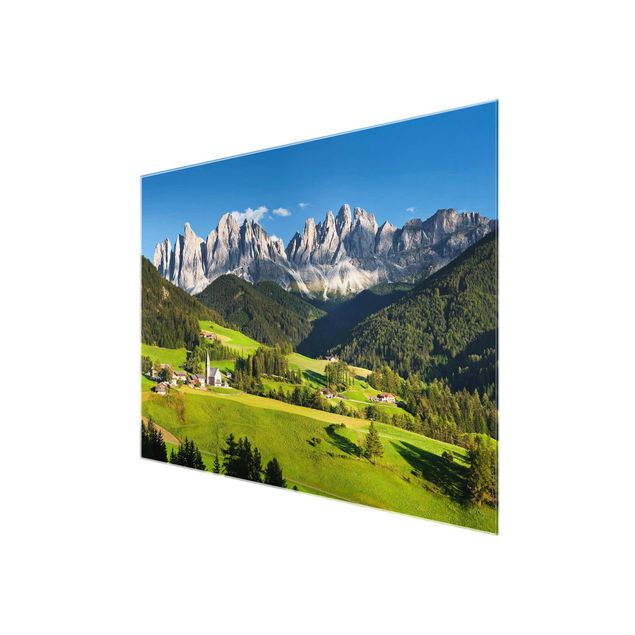 Glasbild - Geislerspitzen in Südtirol - Quer 4:3