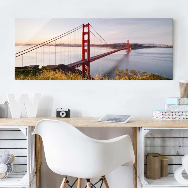 Glas Wandbilder XXL Golden Gate Bridge in San Francisco