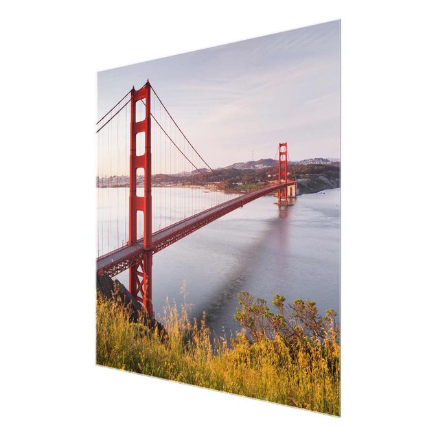 Glasbild - Golden Gate Bridge in San Francisco - Quadrat 1:1
