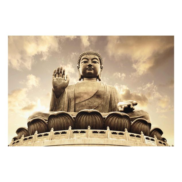 Glasbild - Großer Buddha Sepia - Quer 3:2